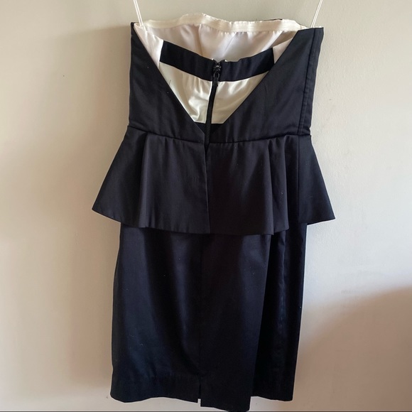 Alice + Olivia Strapless Black peplum Mini Dress - Picture 3 of 11